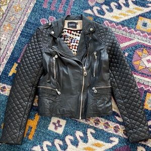 Doma Leather Moto jacket & Quilted sleeves. Size S